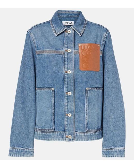 Loewe Blue Workwear Anagram Denim Jacket