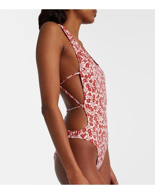Isabel Marant Red Tenisiage Floral Swimsuit