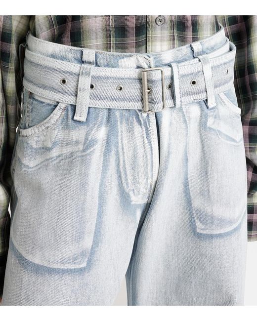Jeans Anchos Page Con Cinturon Acne de color Blue