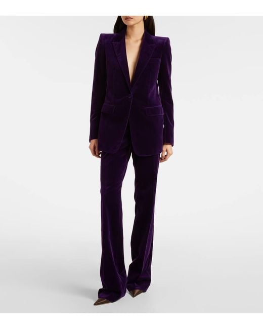 Blazer En Velours De Coton Tom Ford en coloris Blue
