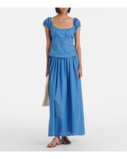 Montce Blue Millie Plaid Cotton Maxi Skirt