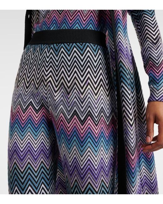 Missoni Blue Zig Zag Flared Pants