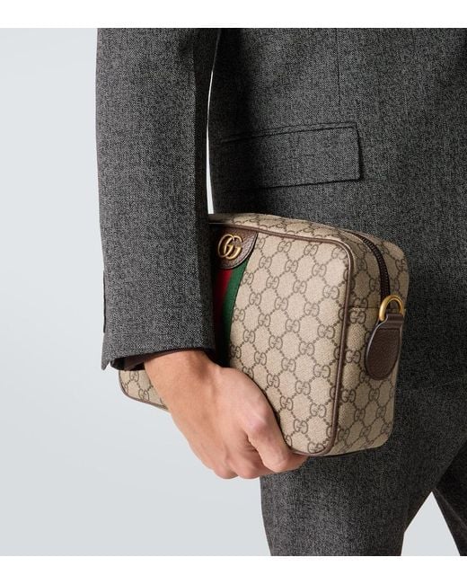 Gucci Green Ophidia Gg Canvas Medium Crossbody Bag for men