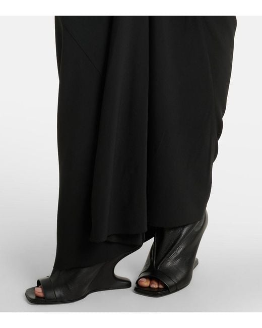 Rick Owens Black Strutter Gathered Maxi Dress