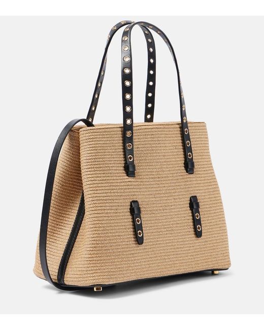 Alaïa Natural Straw Mina 25 Top-Handle Bag