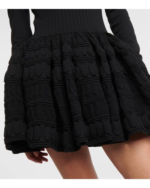 Vestido Crinoline de mezcla de lana Alaïa de color Black