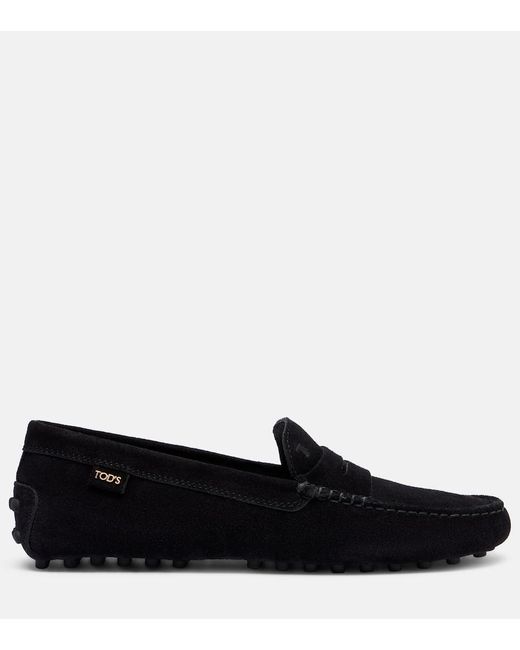 Tod's Black Gommino Suede Driving Shoes