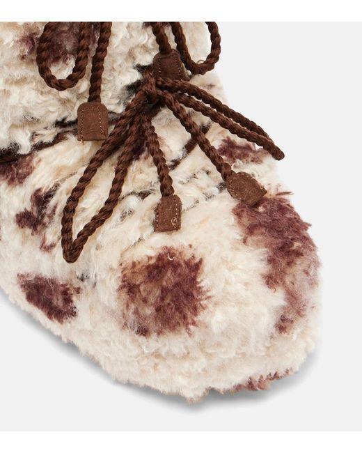 Moon Boot Natural Icon Cow-Print Snow Boots