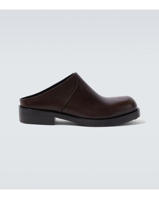 Dries Van Noten Brown Leather Mules for men