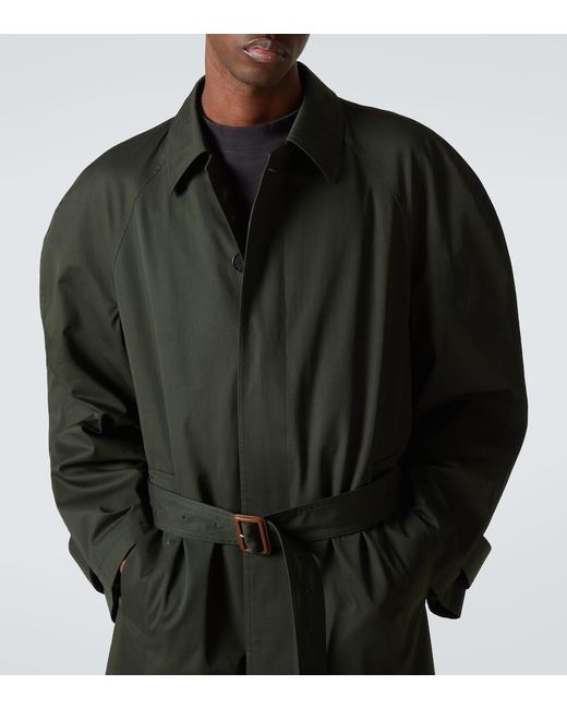 Gabardina De Algodon Con Cinturon Balenciaga de hombre de color Black