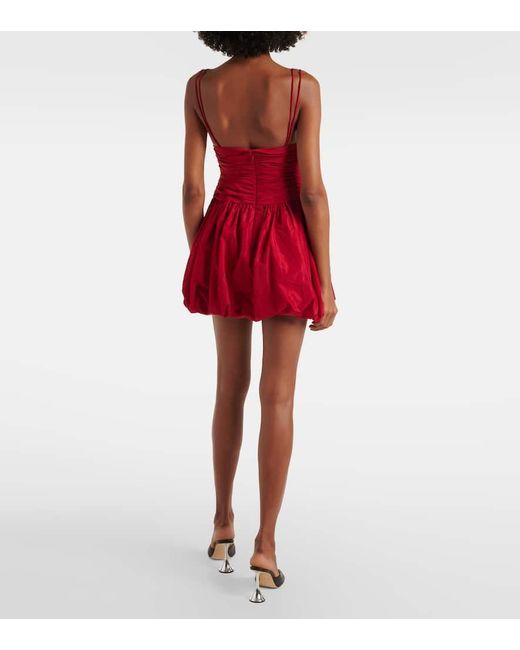 Staud Red Loren Ruched Minidress