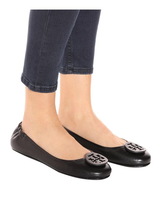 tory burch black minnie flats