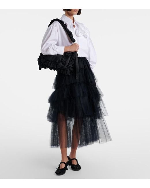 Simone Rocha Black Pillowcase Ruffled Shoulder Bag