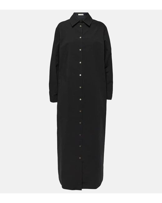 Vestido camisero Izumi de popelin de algodon The Row de color Black