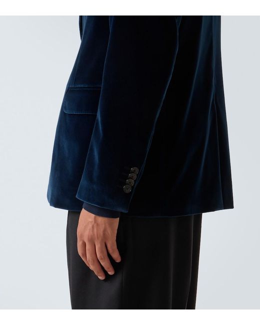 Etro Blue Cotton Velvet Blazer for men