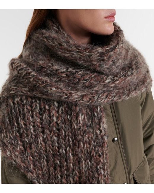 Brunello Cucinelli Brown Mohair-Blend Poncho