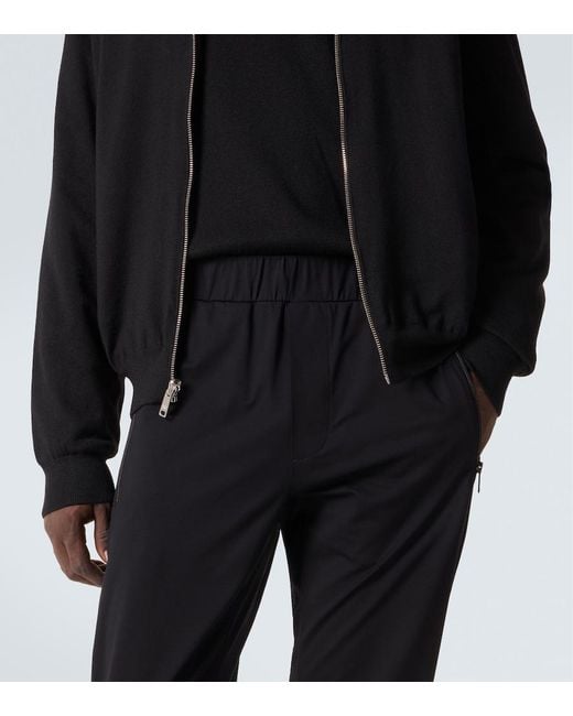 Prada Black Technical Cotton-Blend Slim Pants for men