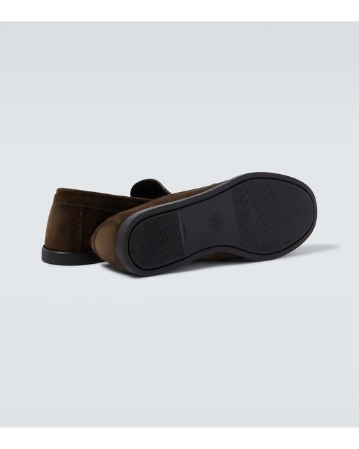 Saman Amel Loafers City Aus Veloursleder in Black für Herren
