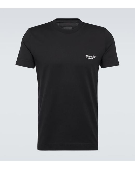 T-shirt in jersey di cotone con logo di Givenchy in Black da Uomo
