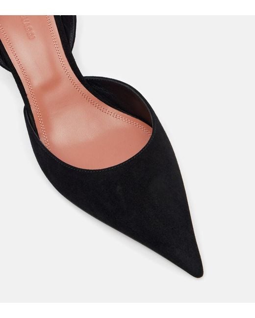 AMINA MUADDI Black Sofia 60 Suede Slingback Pumps