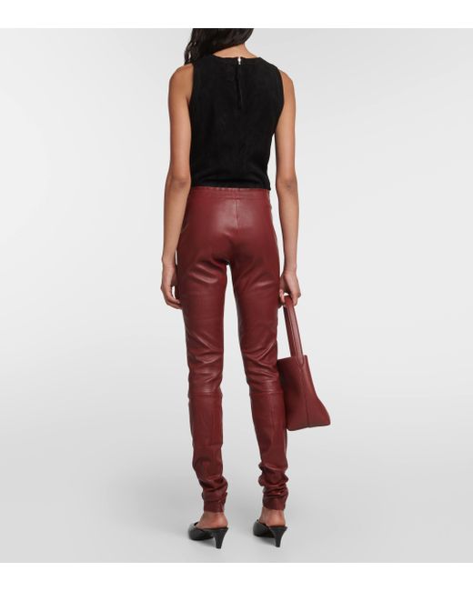 Stouls Red Carolyn Leather leggings