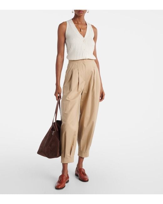 Max Mara White Bimba Ribbed-Knit Cotton-Blend Vest