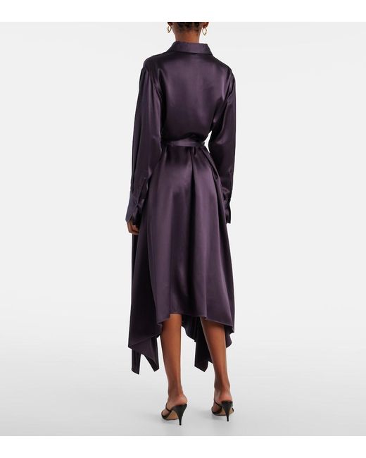 Robe Chemise Cyprien En Satin De Soie Joseph en coloris Blue