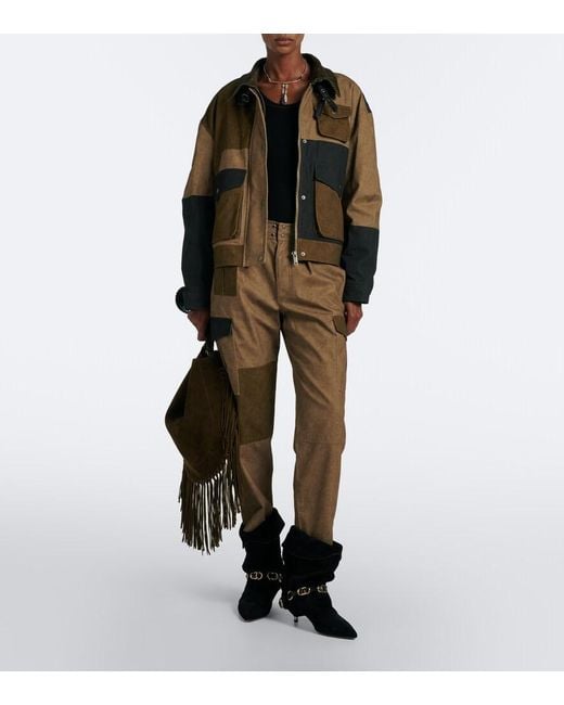 Isabel Marant Brown Risla Patchwork Cotton Jacket