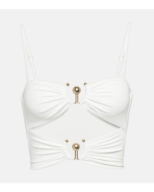 Christopher Esber White Pierced Orbit Bikini Top