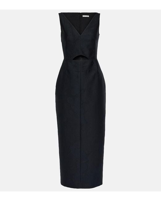 Emilia Wickstead Black Illyse Floral Midi Dress