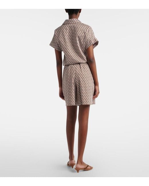 Max Mara Multicolor Omelia Printed Cotton Bermuda Shorts