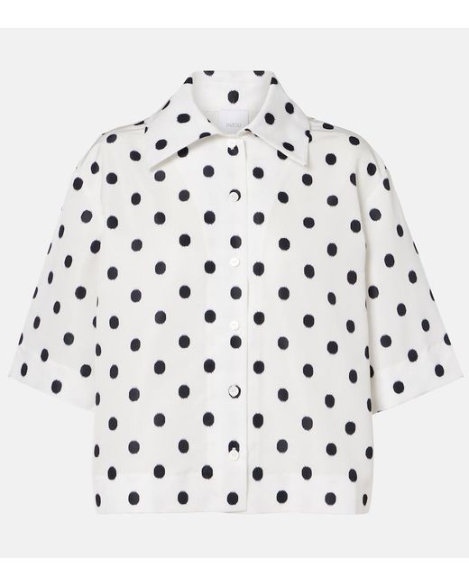 Patou White Polka-Dot Blouse