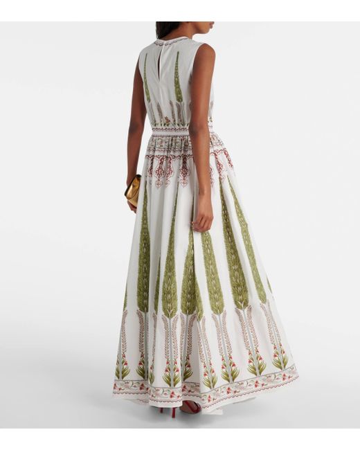 Robe longue imprimee en coton Giambattista Valli en coloris White