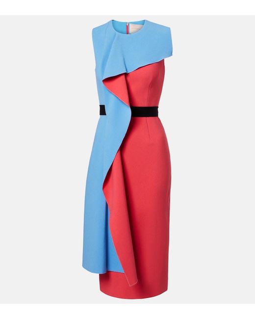 Roksanda Red Pembrook Draped Crepe Cocktail Dress