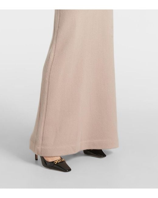 Tom Ford Natural Cashmere Turtleneck Gown