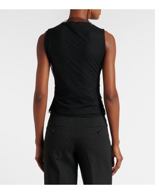 Dorothee Schumacher Black Draped Tulle Top