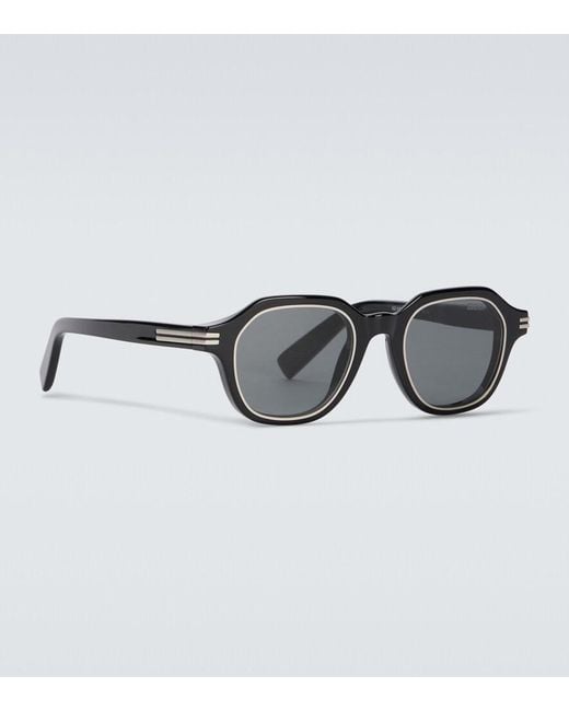 Zegna Brown Square Sunglasses for men
