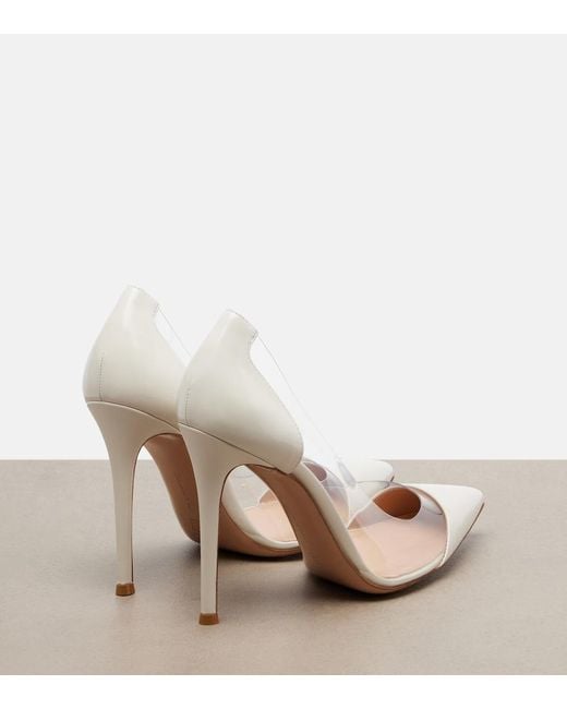 Gianvito Rossi White Plexi Patent Leather And Pvc Pumps