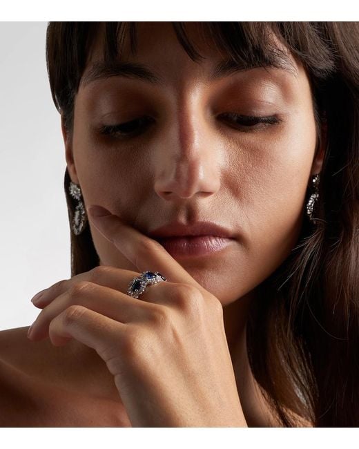 Suzanne Kalan Blue 18Kt Ring With Sapphires And Diamonds