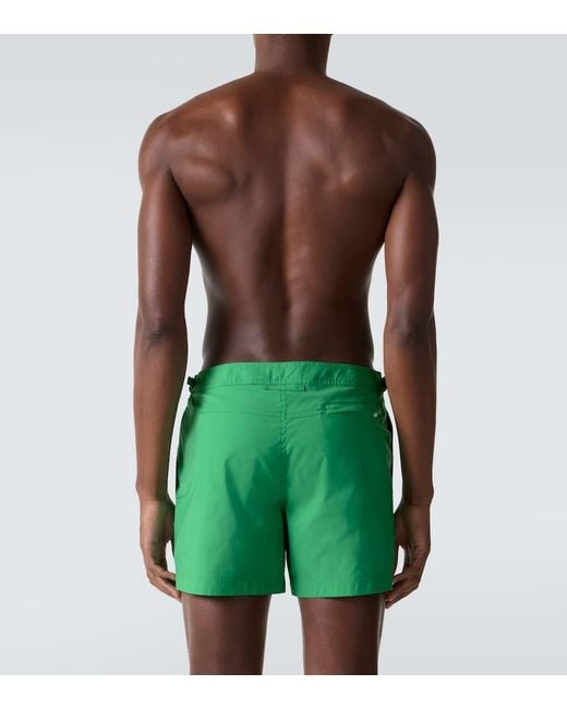Tom Ford Green Logo Swim Trunks for men