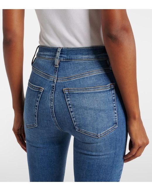 FRAME Blue Le High Straight Slim Jeans