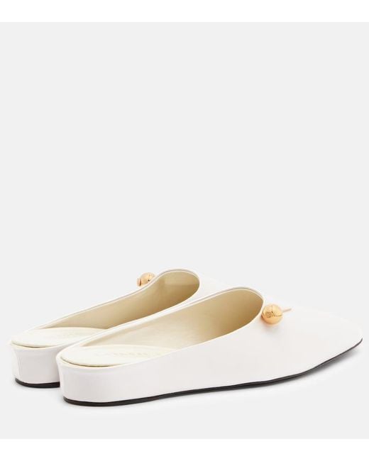 Herbert Levine White Sleep On It Satin Mules