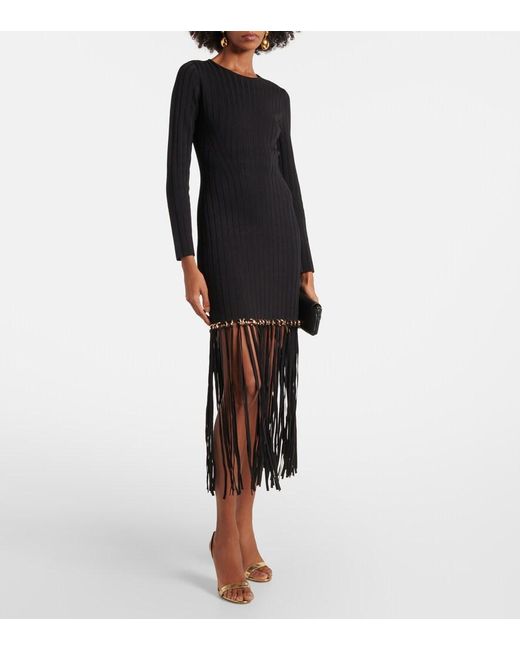 Jonathan Simkhai Blue Sharron Fringed Midi Dress