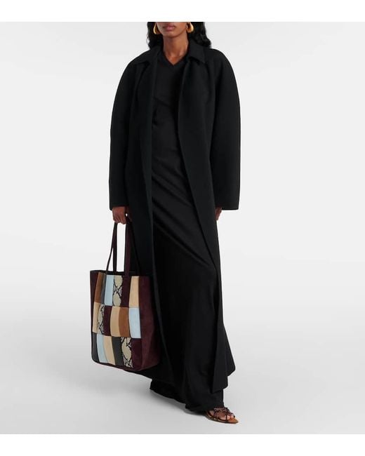 Khaite Black Vernetta Cotton-Blend Jersey Maxi Dress
