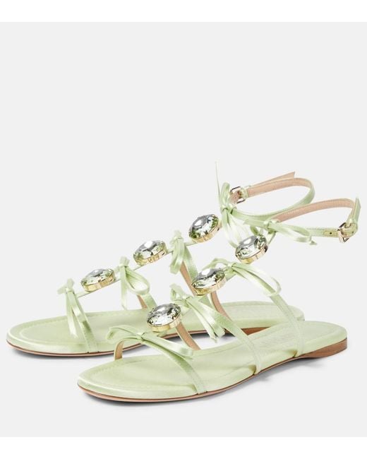 Giambattista Valli Metallic Embellished Satin Sandals