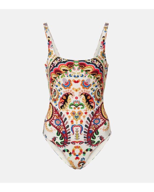 Etro White Paisley Swimsuit