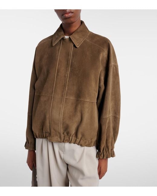 Brunello Cucinelli Green Suede Jacket
