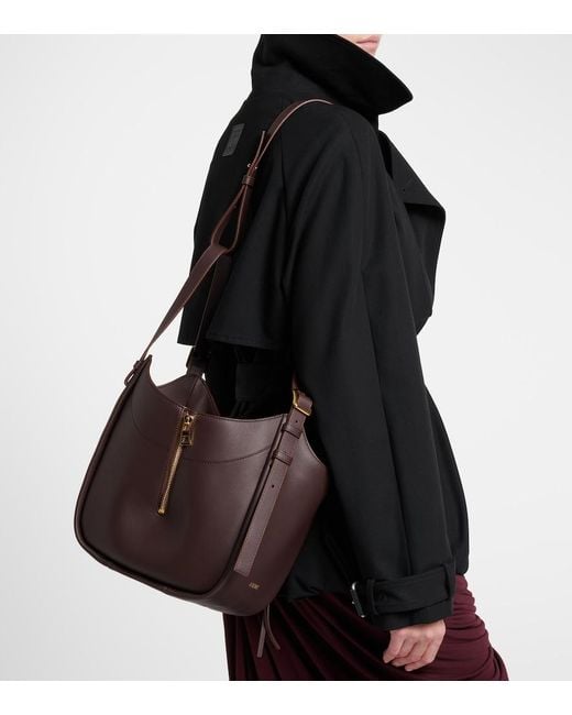 Loewe Brown Flip Hammock Bag