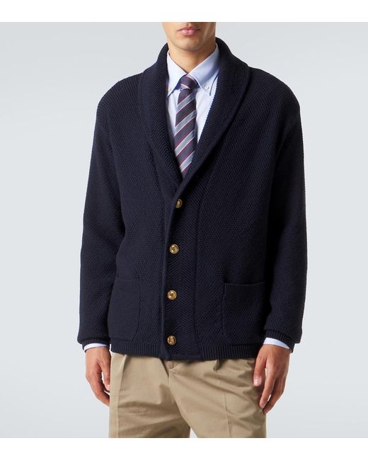 Valentino Blue Virgin Wool Cardigan for men