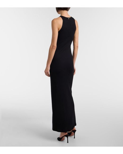 Rabanne Black Embellished Cotton-Blend Maxi Dress